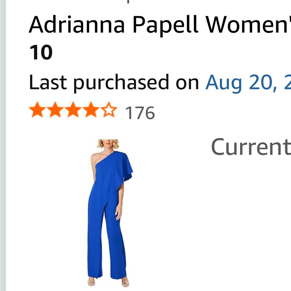 Adrianna Papell One-Shoulder Royal Blue Jumpsuit